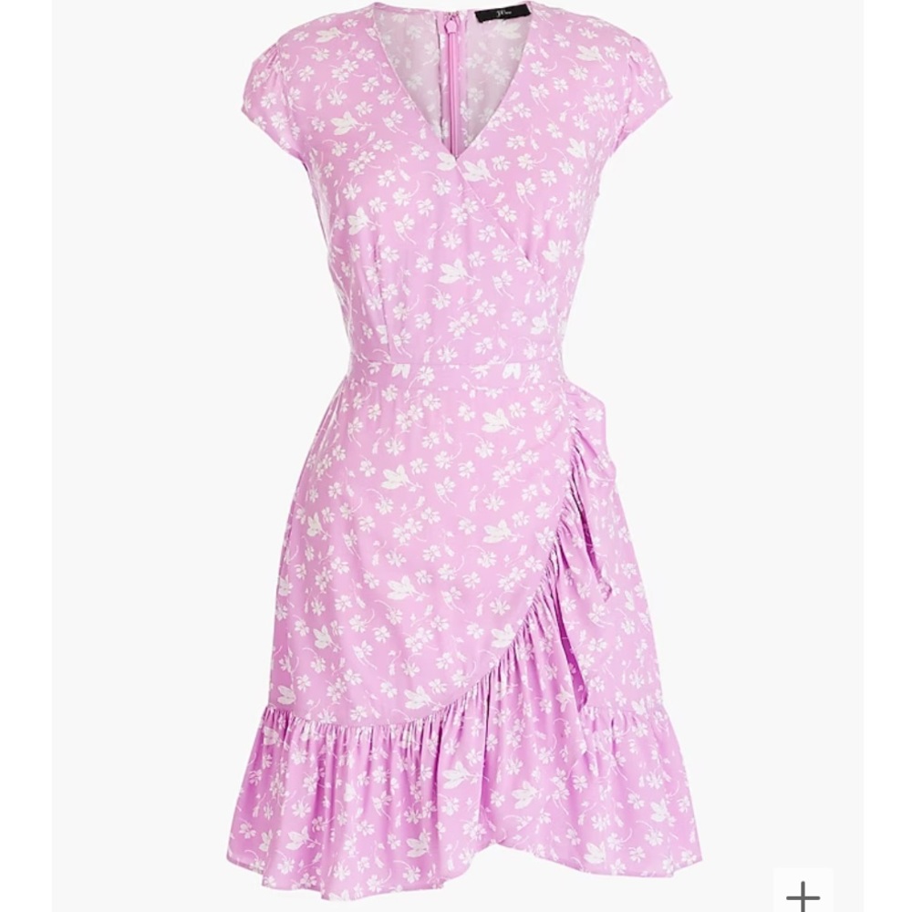 Nwt J.crew Ruffle-front mini dress in soft rayon bubblegum floral sz 10 #O1